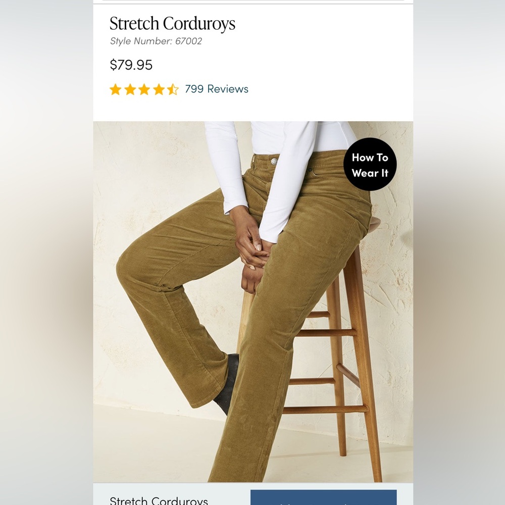Women's Green Corduroy Jeans